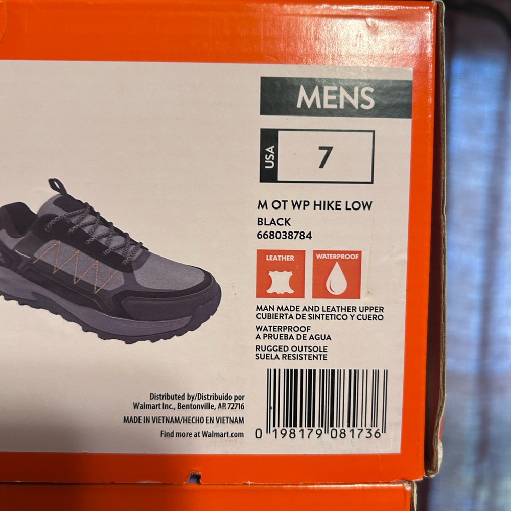 Ozark Trail Men's Black Waterproof Hiking Shoes